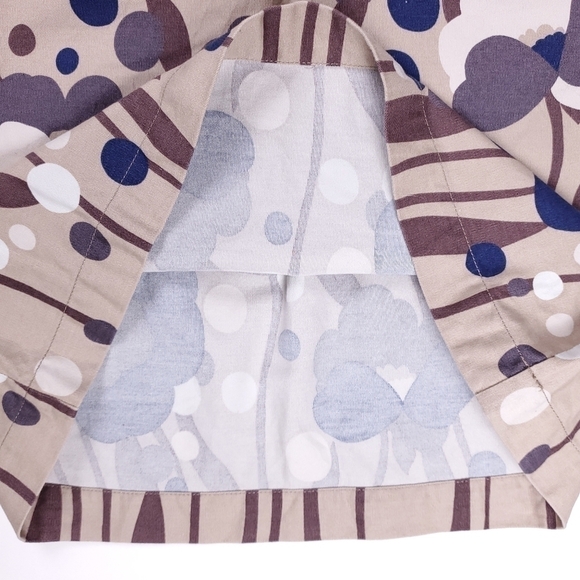 New BODEN  Anthropologie Tan Blue Purple Floral Cotton Skirt Size 10R - Picture 5 of 11